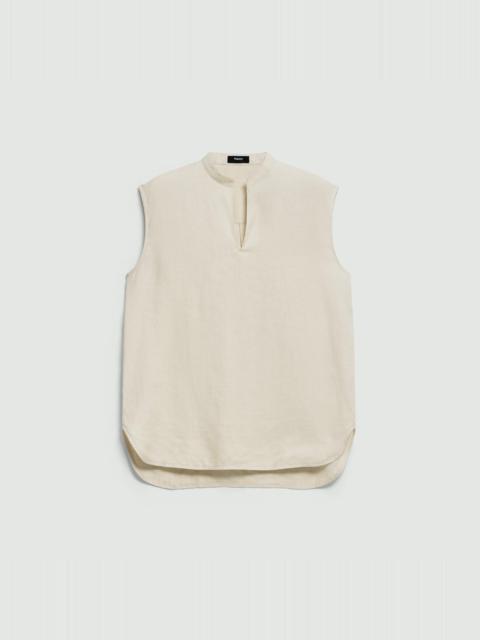 Theory Boxy Tunic Top in Relaxed Linen