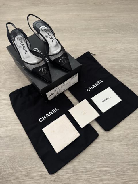CHANEL Chanel ICONIC Mesh Slingback Heels