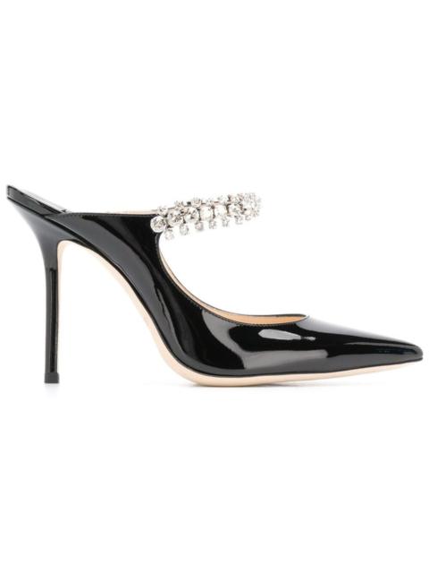 JIMMY CHOO Jimmy Choo Women Black Pumps With Crystal Strap In Patent Leather Woman