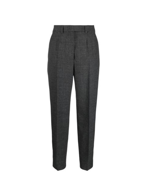 virgin wool pressed-crease tailored trousers