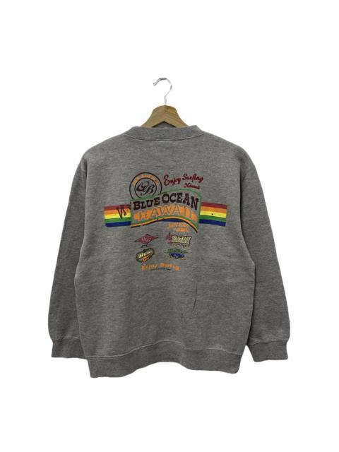 Other Designers Vintage - Vintage Blue Ocean Hawai Surfing Graphic Up Sweatshirt