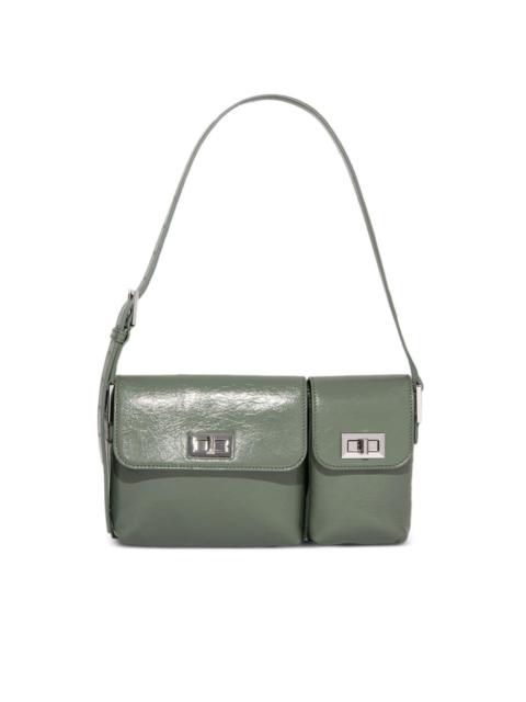 Billy leather creased shoulder bag