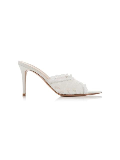 Gianvito Rossi Lace Mules white