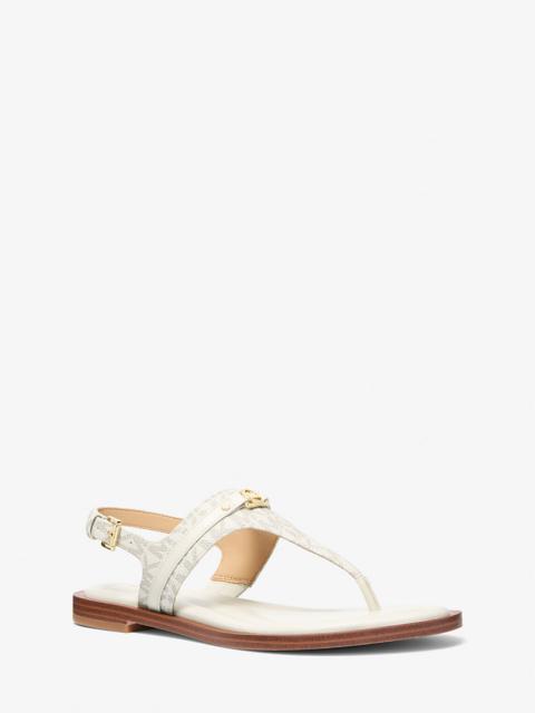 MICHAEL KORS Mandy Signature Logo T-Strap Sandal