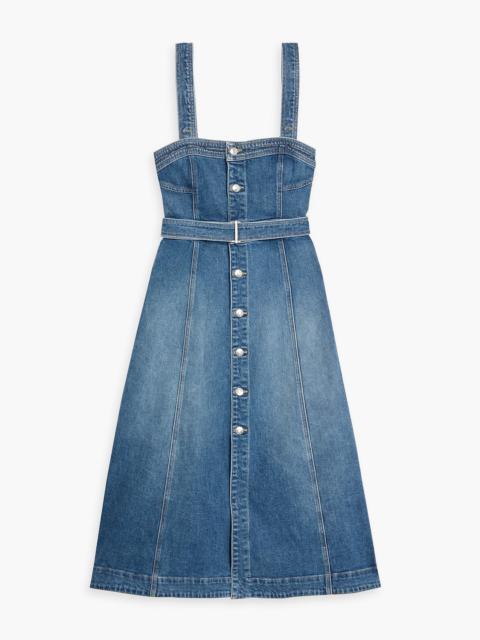 SIMKHAI Alba belted denim midi dress