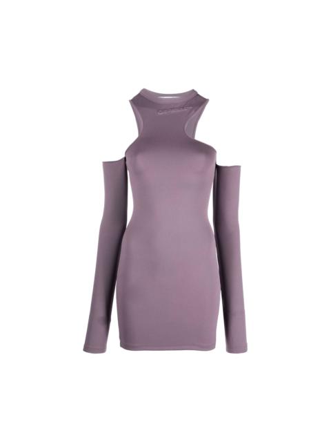 Off-White Off-White Sleek Asymmetric Long-Sleeve Mini Dress 'Violet'