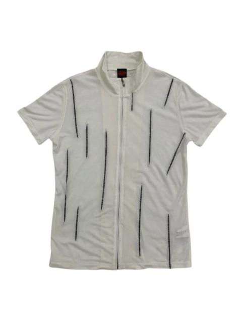 Jean Paul Gaultier Jean Paul Gaultier Stitched Stripe Zipper Short Sleeve Mesh