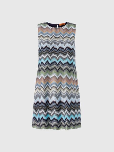 Missoni Sleeveless Viscose Chevron Mini Dress