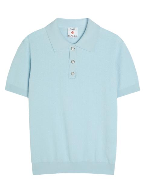 CASABLANCA Casablanca Logo-monogrammed Cotton-blend Polo Shirt