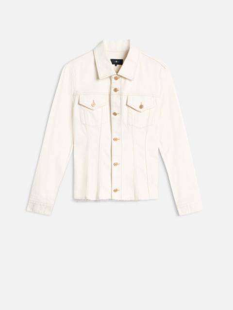 7 For All Mankind CINCHED TRUCKER JACKET in MANKIND Milkyway