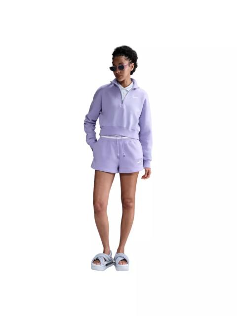 Nike Women's Sportswear Phoenix Fleece High-Waisted Loose Graphic Shorts -Lilac