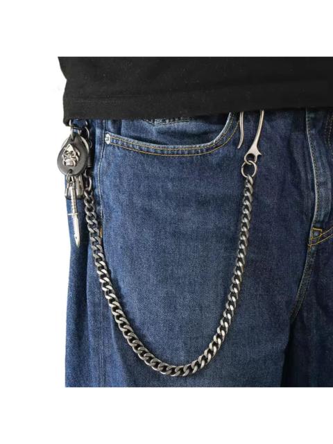 Other Designers Other - Black Skull & Dagger Chain Keychain | Gothic, Streetwear