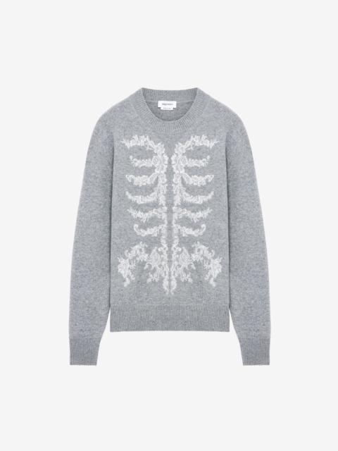 Alexander McQueen Lace Ribcage Embroidery Jumper