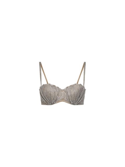 Other Designers Giuseppe Di Morabito Women Silver Crystal Balconette Bra