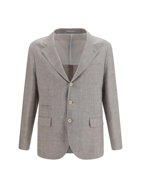 Brunello Cucinelli Brunello Cucinelli Men Deconstructed Linen And Wool Chevron Jacket