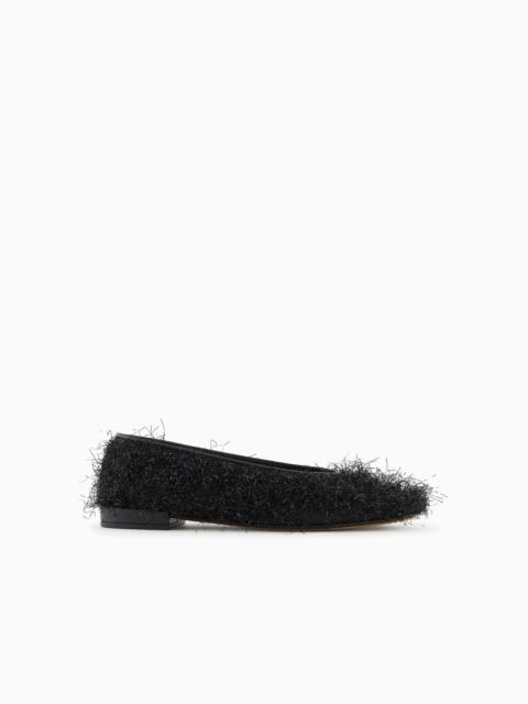 GIORGIO ARMANI GIORGIO ARMANI X 10 CORSO COMO FAUX-FUR FABRIC BALLERINAS