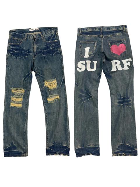 Other Designers Japanese Brand - I ❤️Surf Point Loma Japan Grunge Distressed denim