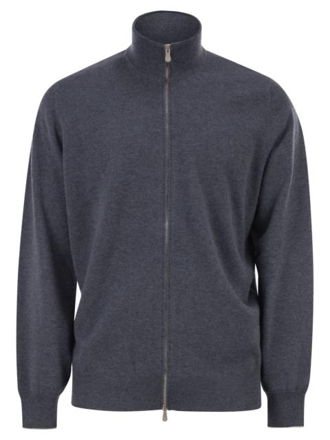 Brunello Cucinelli Brunello Cucinelli Men High-Necked Cashmere Cardigan With Zip