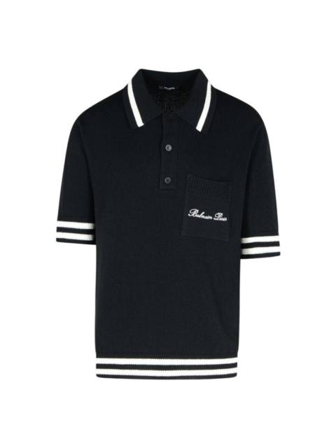 Balmain Balmain Signature Embroidery Polo Shirt