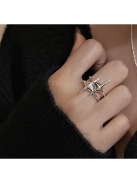 Other Designers Archival Clothing - Casual streetwear double star adjustable ring