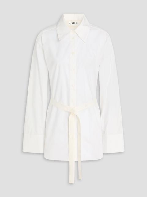 RÓHE Twill-paneled cotton-poplin shirt