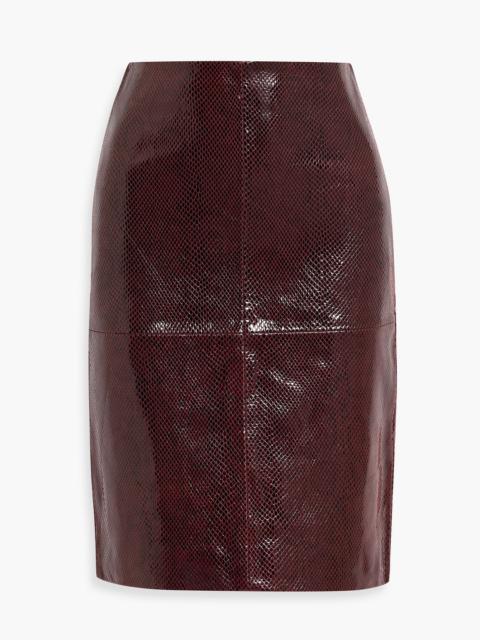 RÓHE Snake-effect leather skirt
