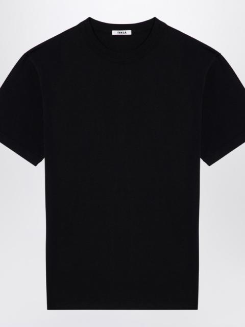 TEKLA Black cotton crew-neck T-shirt