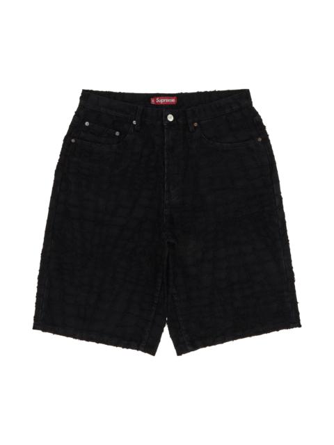 Supreme Supreme Frayed Croc Baggy Denim Short 'Black'
