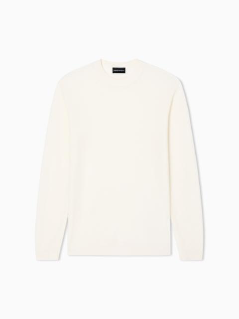 EMPORIO ARMANI VIRGIN-WOOL JUMPER WITH A CHECK MOTIF
