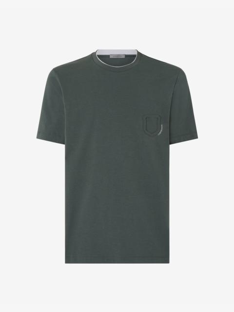 CORNELIANI Green crew neck stretch jersey t-shirt