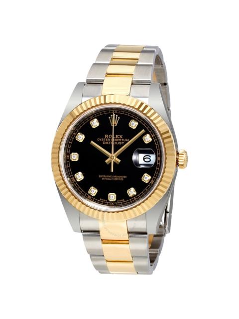 ROLEX Rolex Datejust 41 Black Dial Diamond Steel and 18K Yellow Gold Oyster Men's Watch 126333BKDO