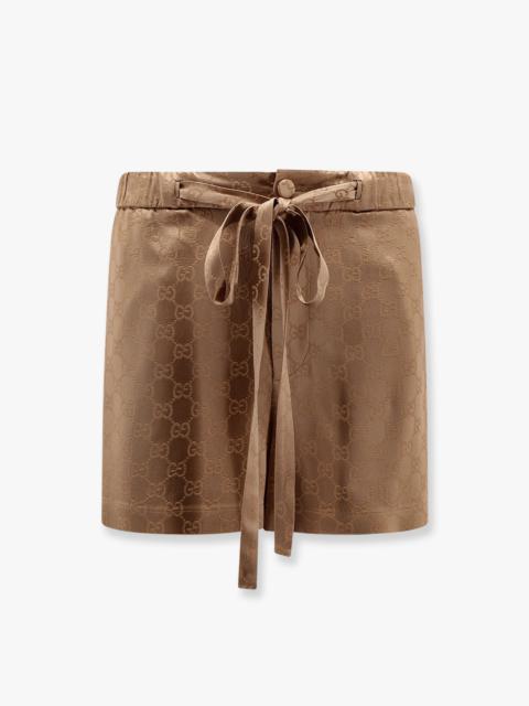 Gucci Viscose Blend Shorts With Allover Gg Logo