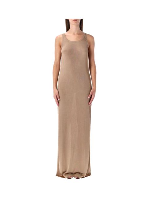 SAINT LAURENT Beige Rib-knit Long Tank Dress