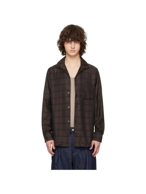 NEEDLES Brown Italian Collar Shirt