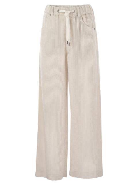 Brunello Cucinelli Brunello Cucinelli Women Fluid Corduroy Trousers With Jewellery