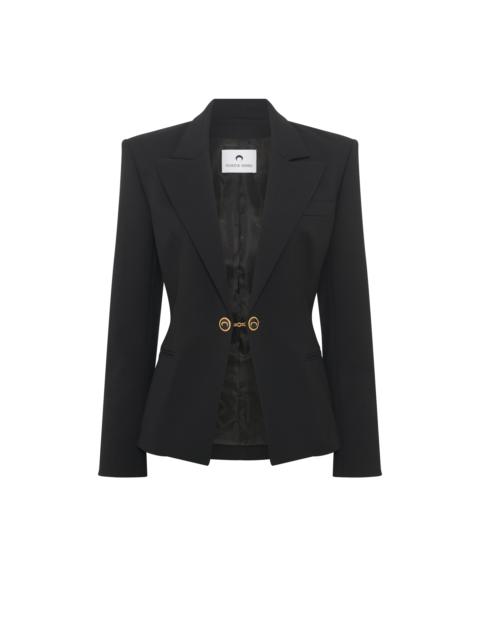 Marine Serre Virgin Wool Stretch Twill Blazer