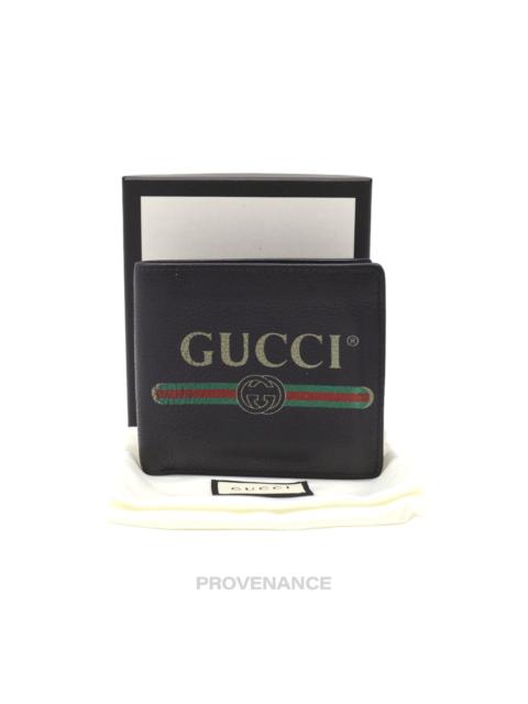 GUCCI Gucci Vintage Logo Bifold Wallet - Black Leather