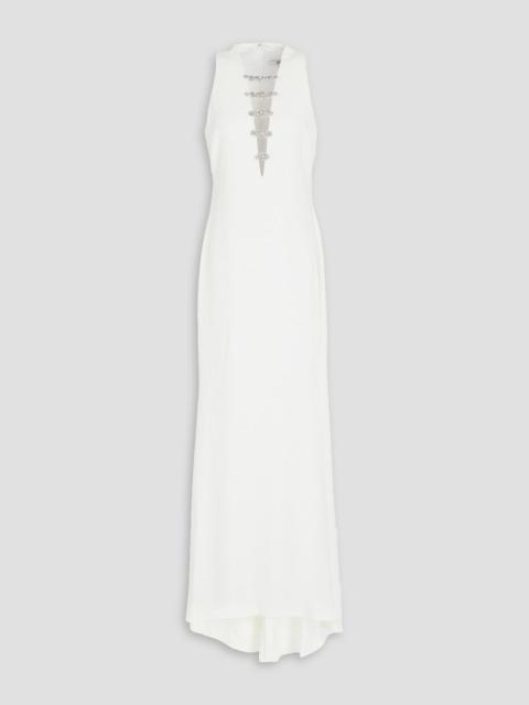 Other Designers Embellished stretch-crepe gown