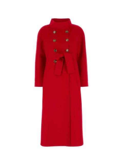 Valentino Garavani Women Red Virgin Wool Blend Coat