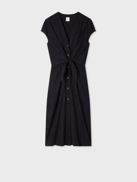 Paul Smith Women's Navy Seersucker Midi Dress