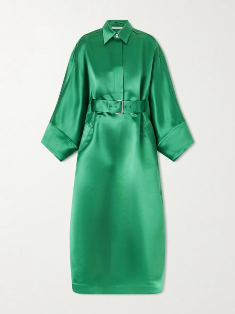 Givenchy Belted Silk-satin Shirt Dress