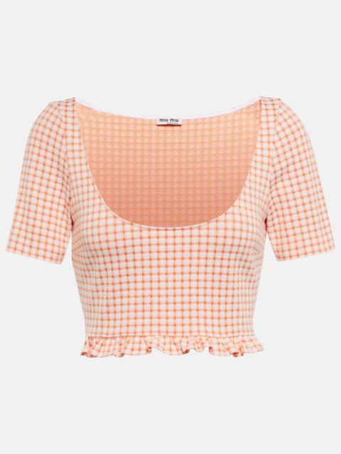 Miu Miu Checked crop top
