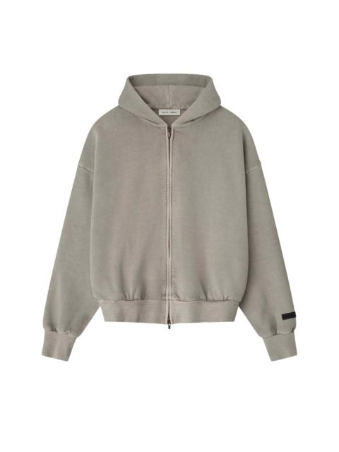 ESSENTIALS Fear of God Essentials Embroidered Classic Full Zip Hoodie 'Smoke Grey'