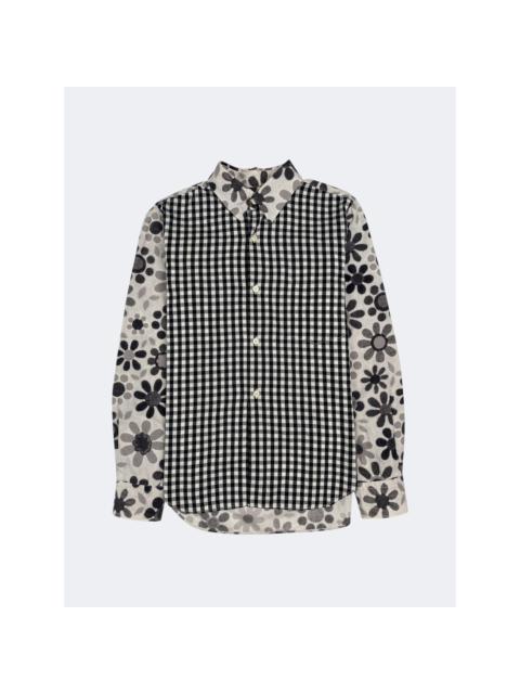 Other Designers Comme des Garcons Black - 2011 Flower Gingham Check Long Sleeves Shirt