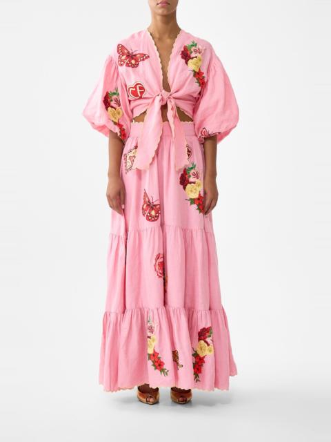 CAMILLA LONG HIGH WAISTED TIERED SKIRT