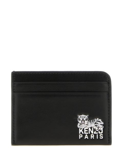 KENZO Black leather card holder