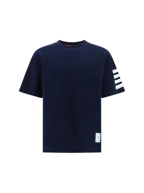 Thom Browne Thom Browne T-shirt With Horizontal Bands Navy