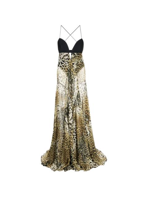 Roberto Cavalli leopard-print long dress