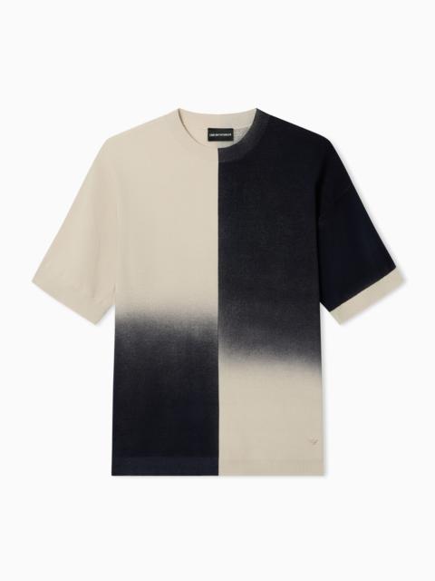 EMPORIO ARMANI HONEYCOMB STRUCTURED COTTON SWEATER