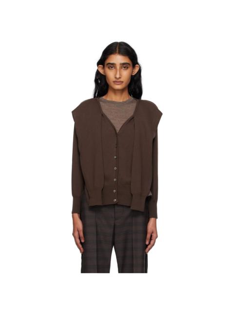 OPEN YY Brown Sleeve Layered Cardigan